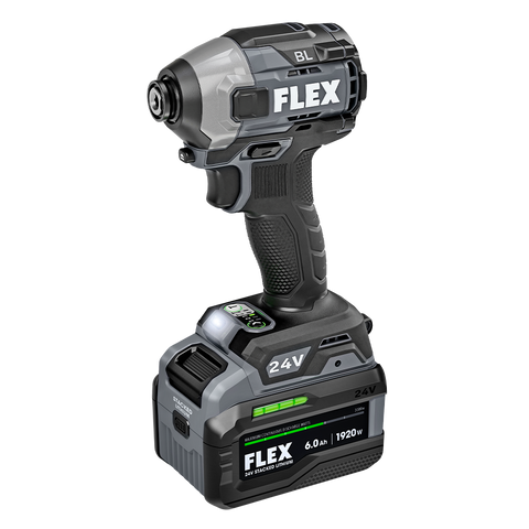 Flex Tools 1-4" Quick Eject Hex Impact Driver with Multi-Mode Stacked-Lithium Kit