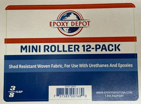 Epoxy Depot 4"x3/8 shed resistance mini roller 12 pack.